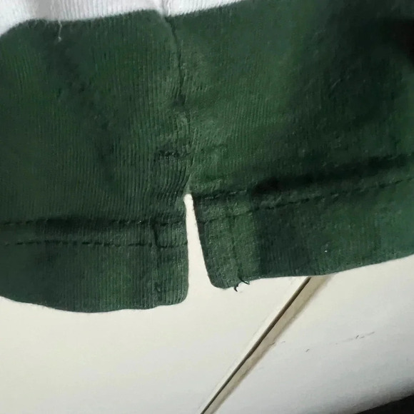 Green White Stripes Long Sleeve Rugby Shirt Size Large Blokecore - Picture 5 of 10